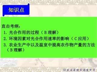 环境因素对光合作用的影响、农业生产及温室中提高农作物产量的方法(2010-12-29)