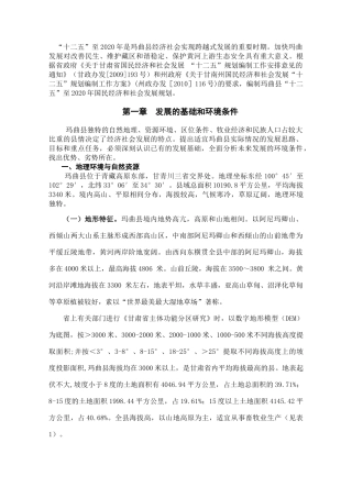 玛曲规划纲要(1月8日)