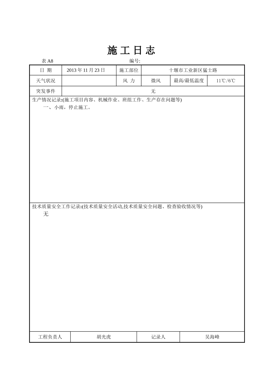 猛士路污水施工日志_第3页