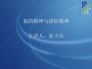 狼的精神与团队精神(修正版)