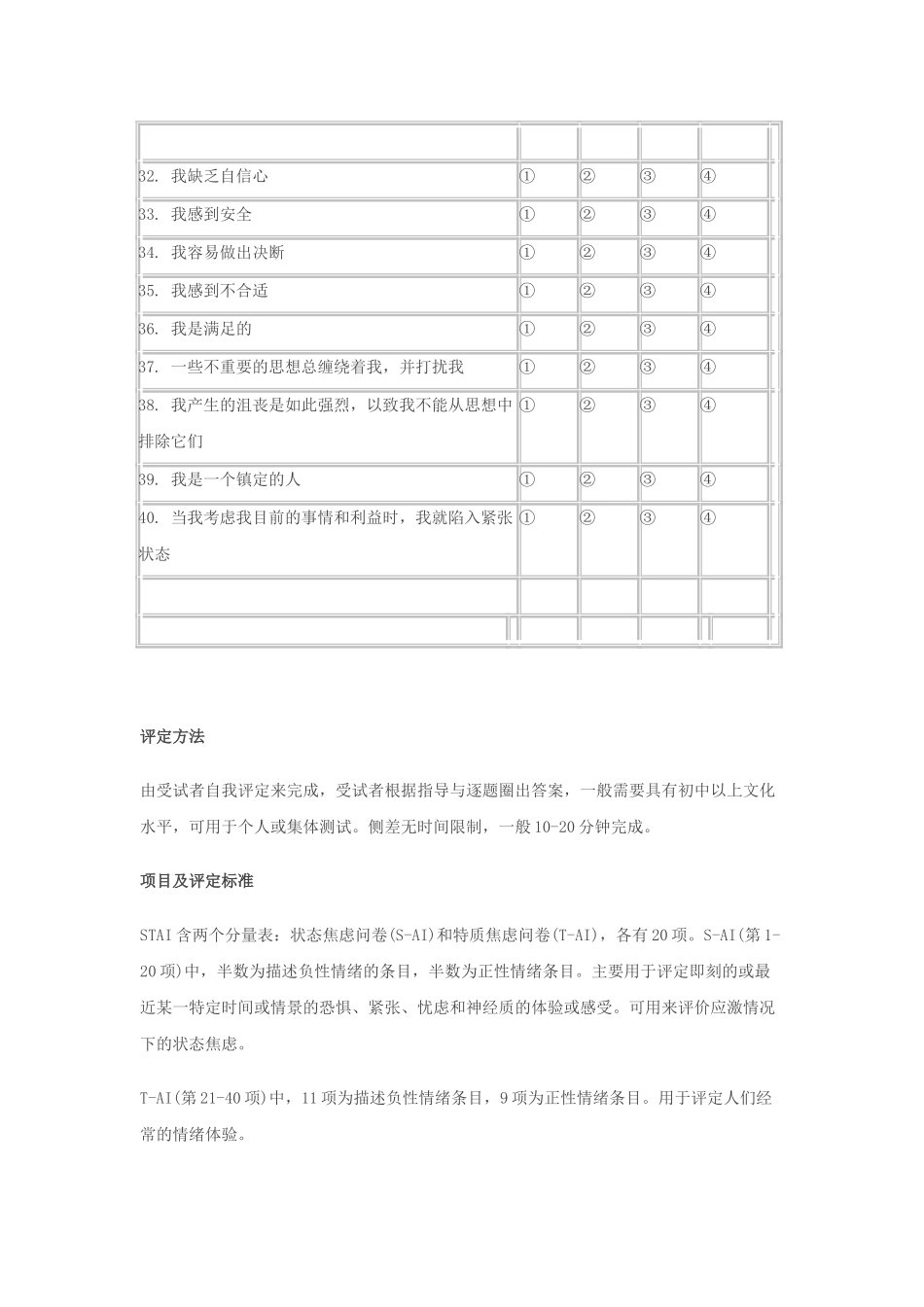 状态—特质焦虑问卷_第3页