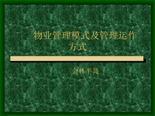 物业管理模式及管理运作方式1.14