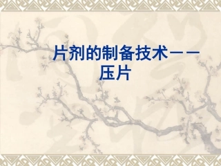 片剂的制备技术--压片