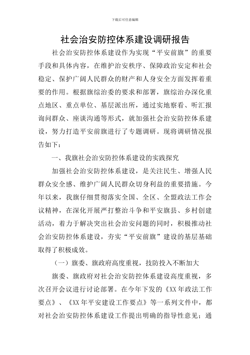 社会治安防控体系建设调研报告_第1页