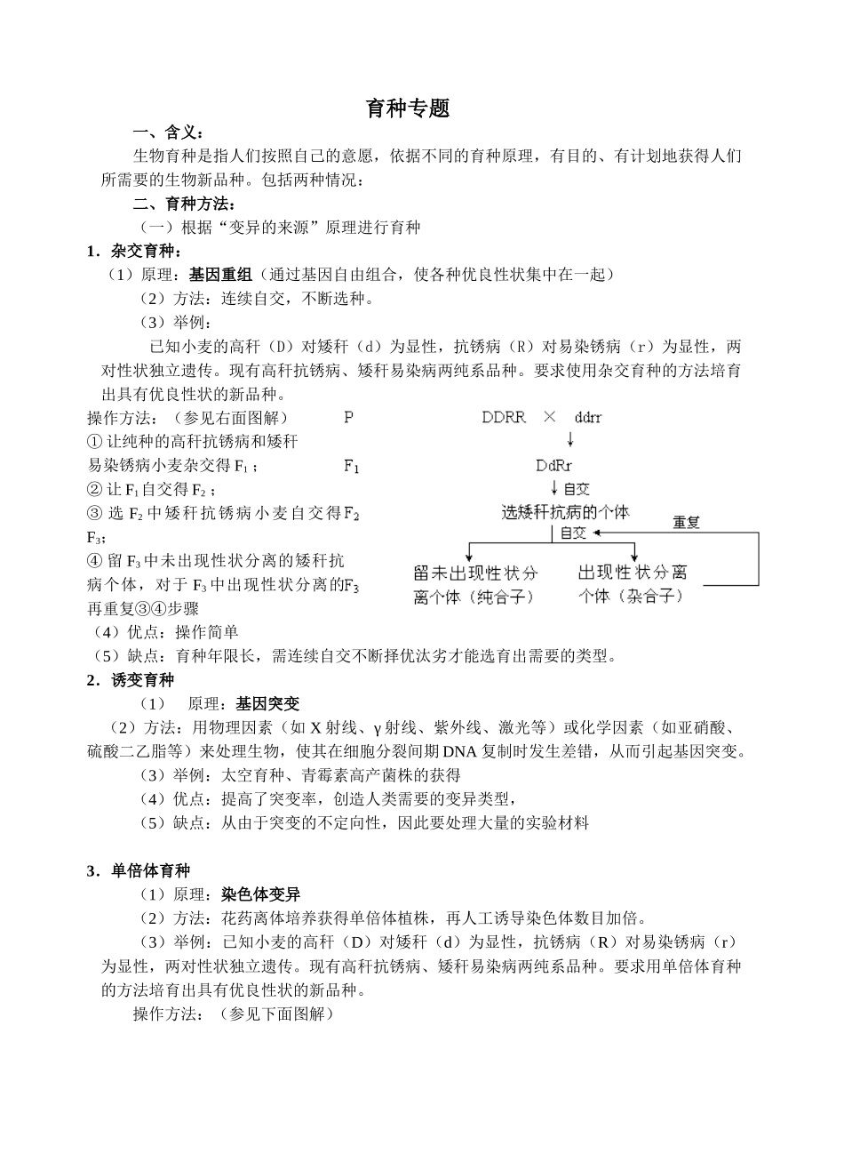 溧阳三中 生物育种专题教案_第1页
