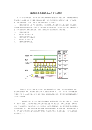 液晶显示器亮度增加的途径及工作原理 2