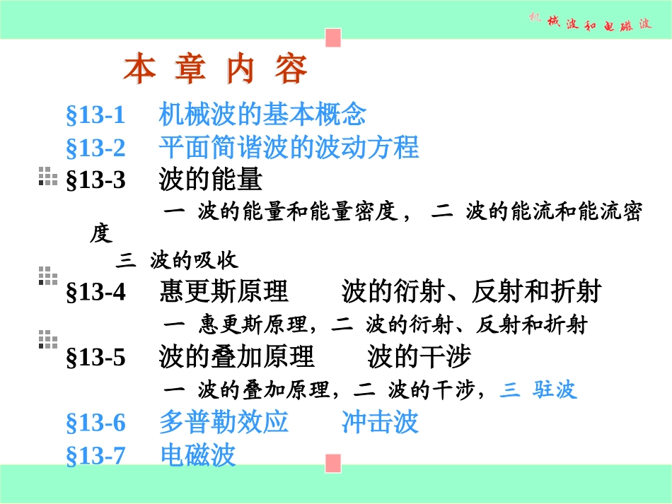 波13-3波的能量13-4惠更斯原理 波的衍射反射和折射13-5_波的叠加原理 波的干涉_第2页