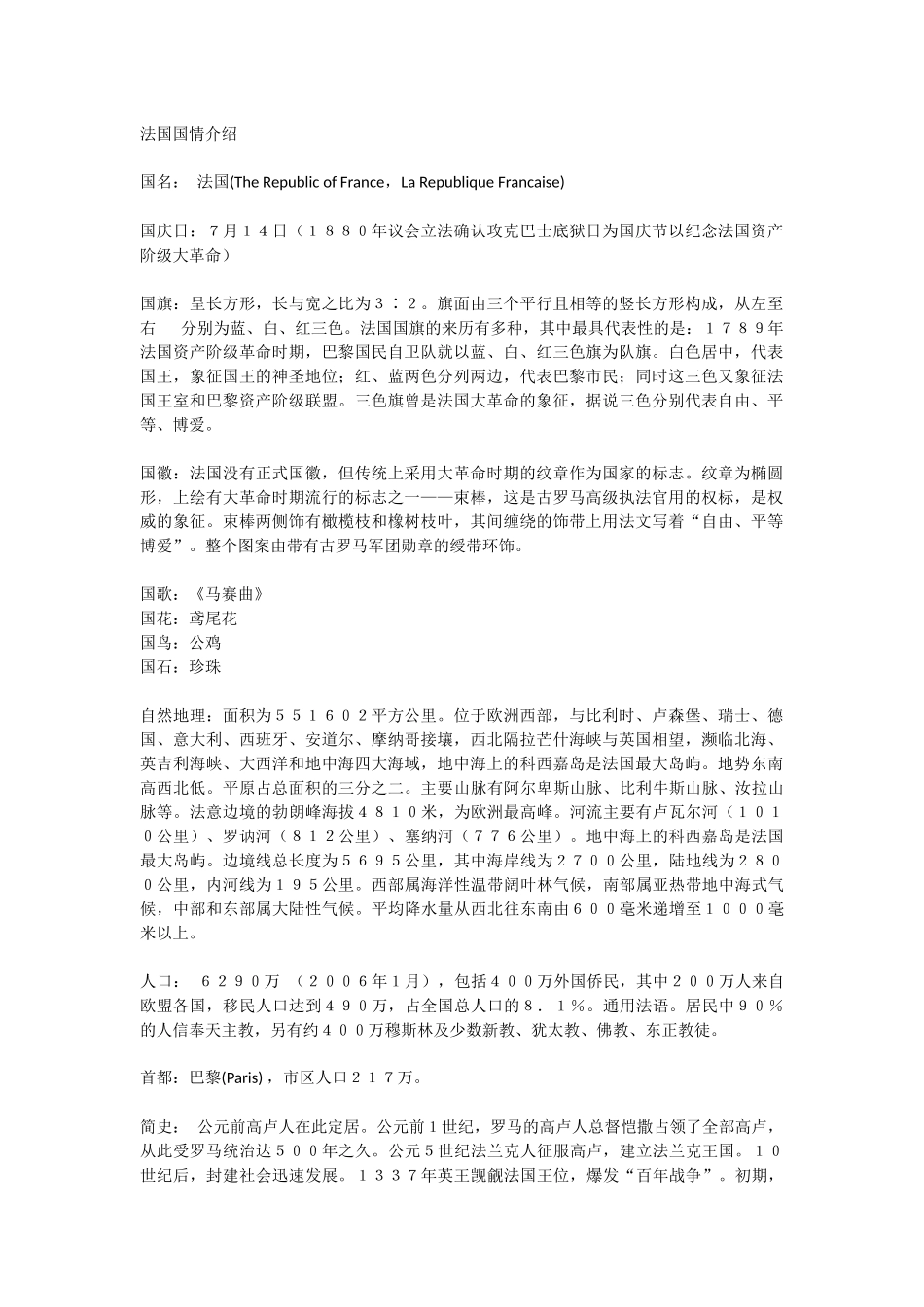 法国国情介绍_第1页