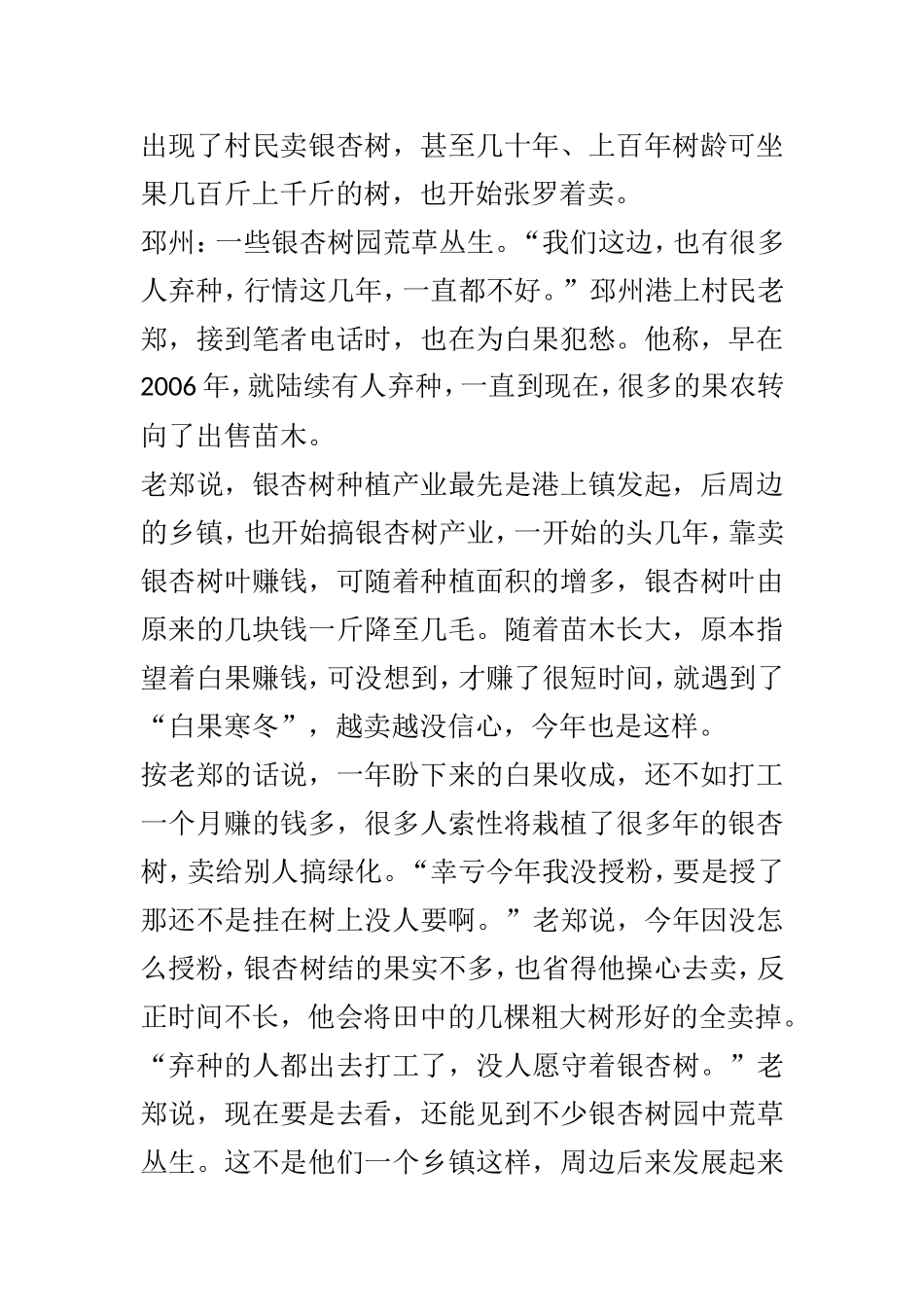 江苏：“银杏树之乡”果农卖树_第2页