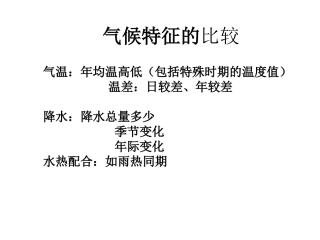气候特征的比较
