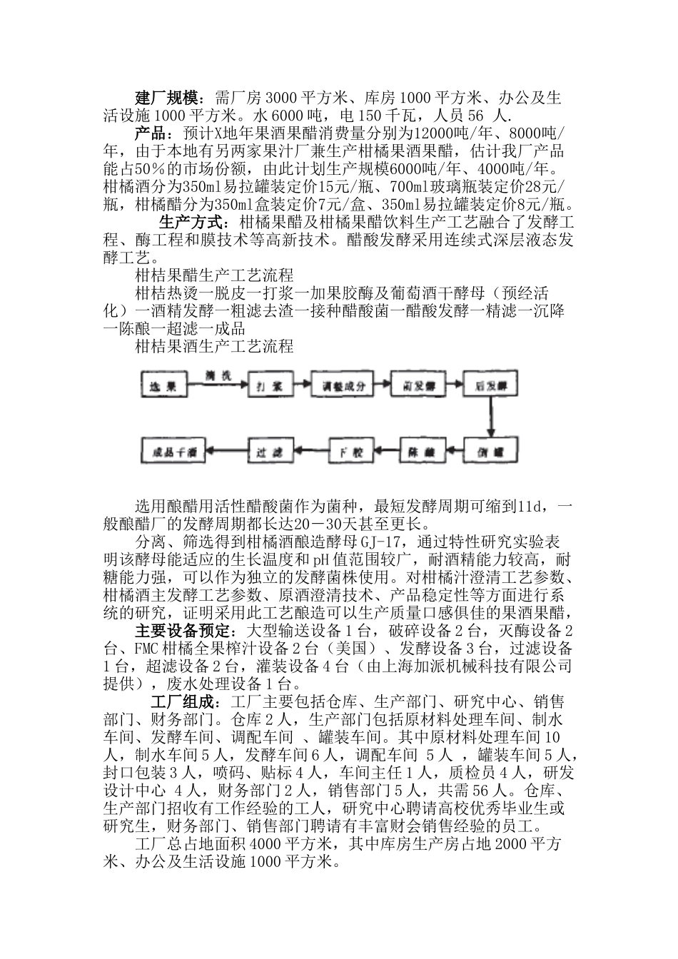 橘子果酒厂设计计划任务书_第2页
