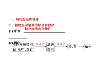 植物组织培养的原理和程序