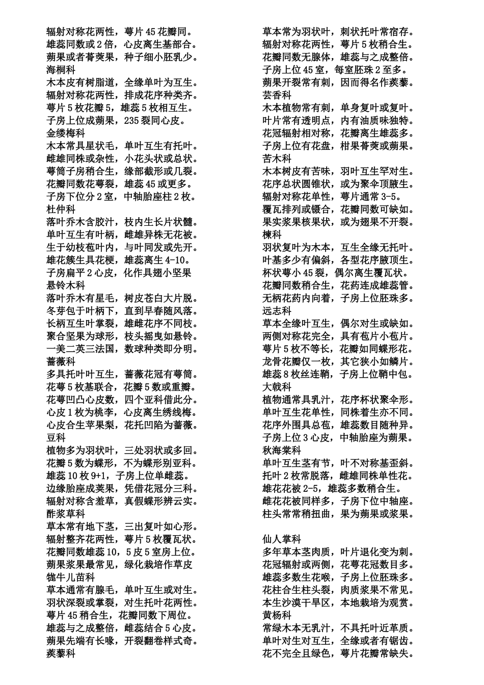 植物分类口诀_第3页