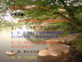 根据化学方程式进行计算