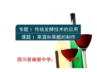 果酒和果醋的制作1