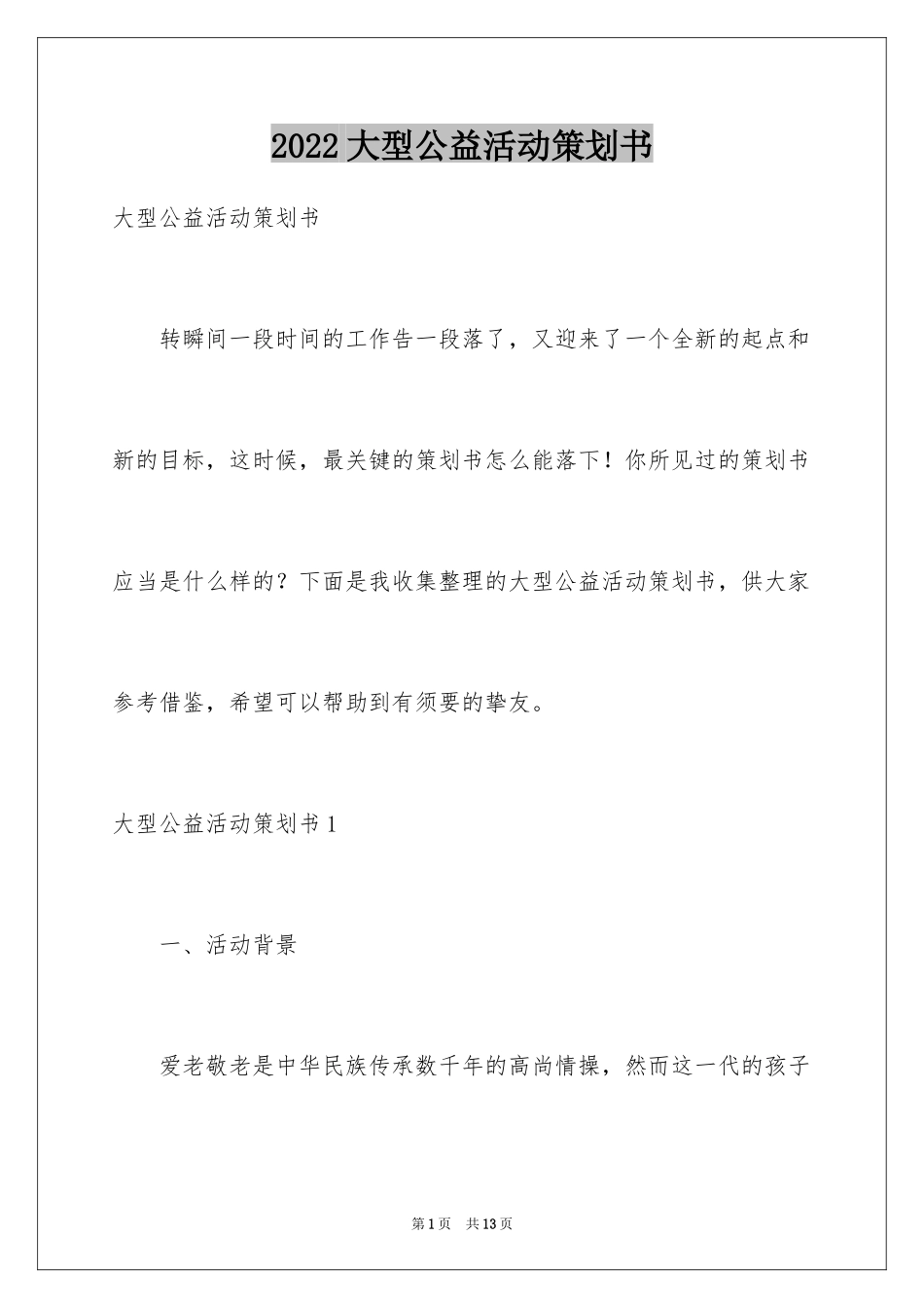 2024大型公益活动策划书_第1页