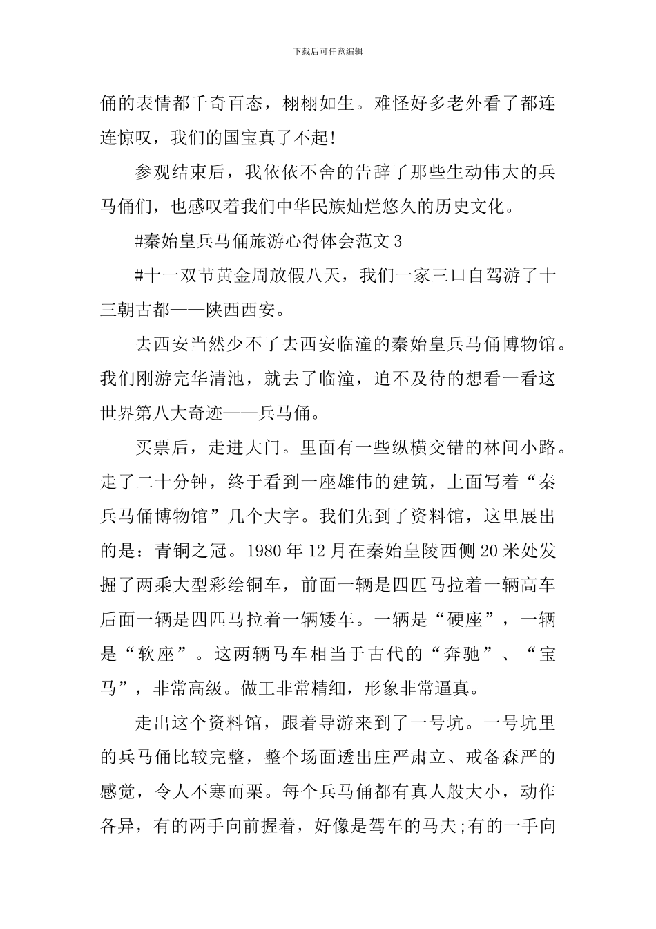 秦始皇兵马俑旅游心得体会_第3页