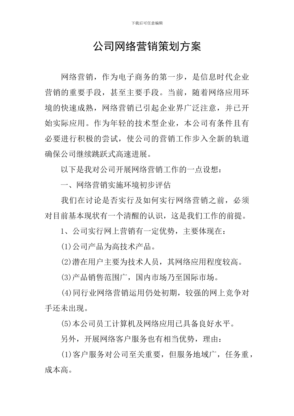 公司网络营销策划方案_第1页