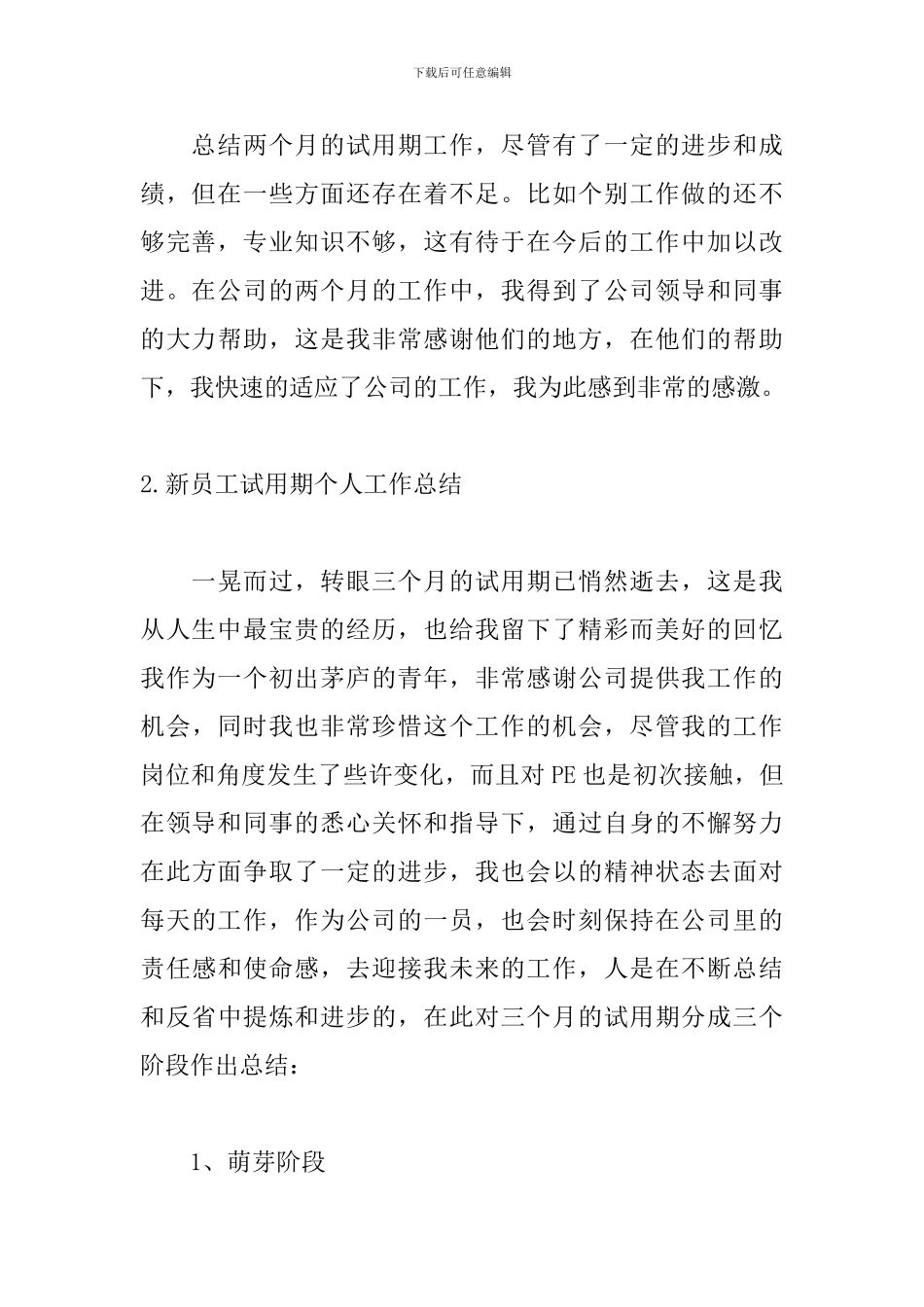 新员工试用期个人工作总结3篇_第3页