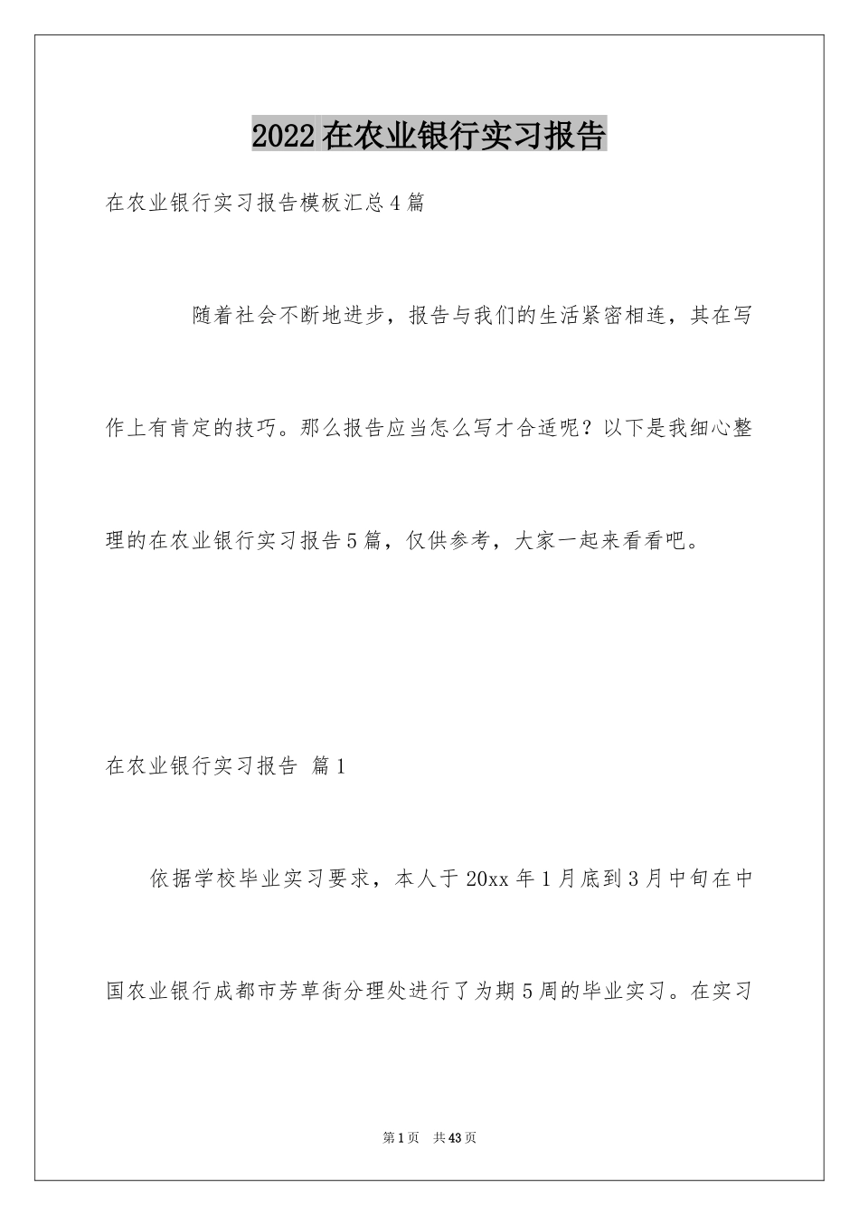 2024在农业银行实习报告_1_第1页