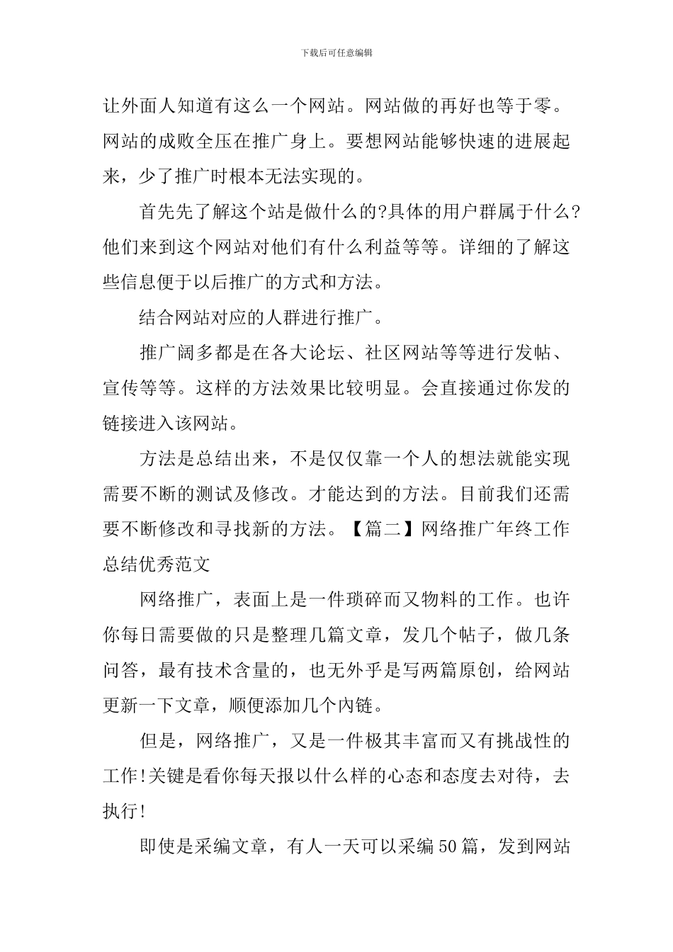 网络推广年终工作总结优秀范文_第2页