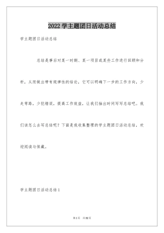 2024学主题团日活动总结