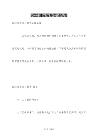 2024国际贸易实习报告_1