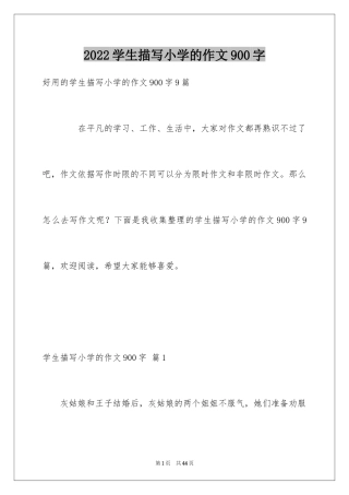 2024学生描写小学的作文900字_9