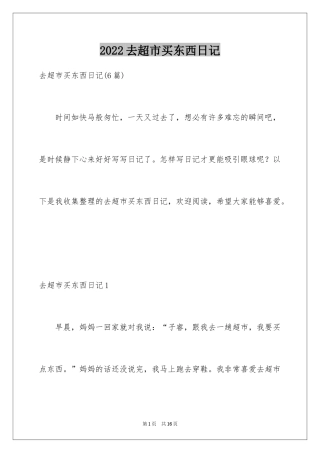 2024去超市买东西日记