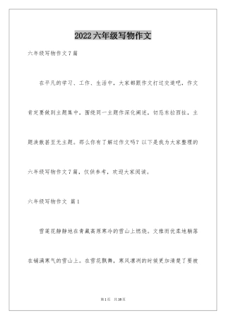 2024六年级写物作文_2