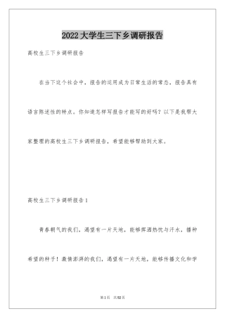 2024大学生三下乡调研报告