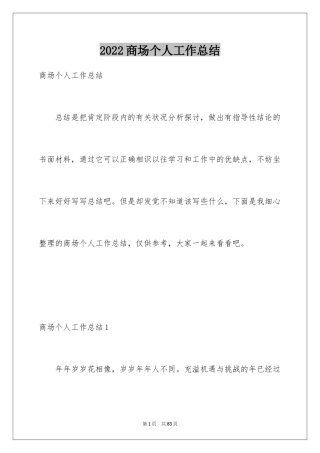 2024商场个人工作总结_1