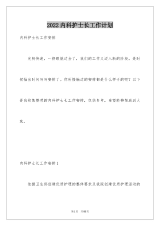 2024内科护士长工作计划_8