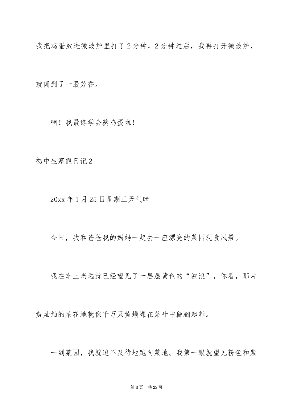 2024初中生寒假日记_42_第3页