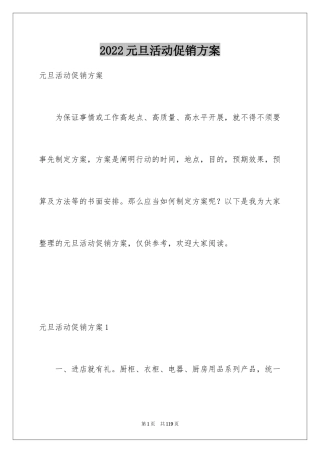 2024元旦活动促销方案
