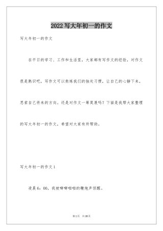 2024写大年初一的作文