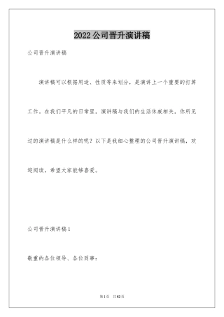 2024公司晋升演讲稿_1