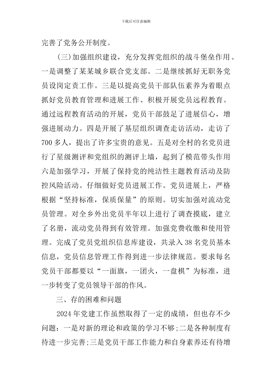 2024村党建工作总结_第2页