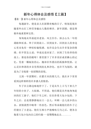 新年心得体会及感悟