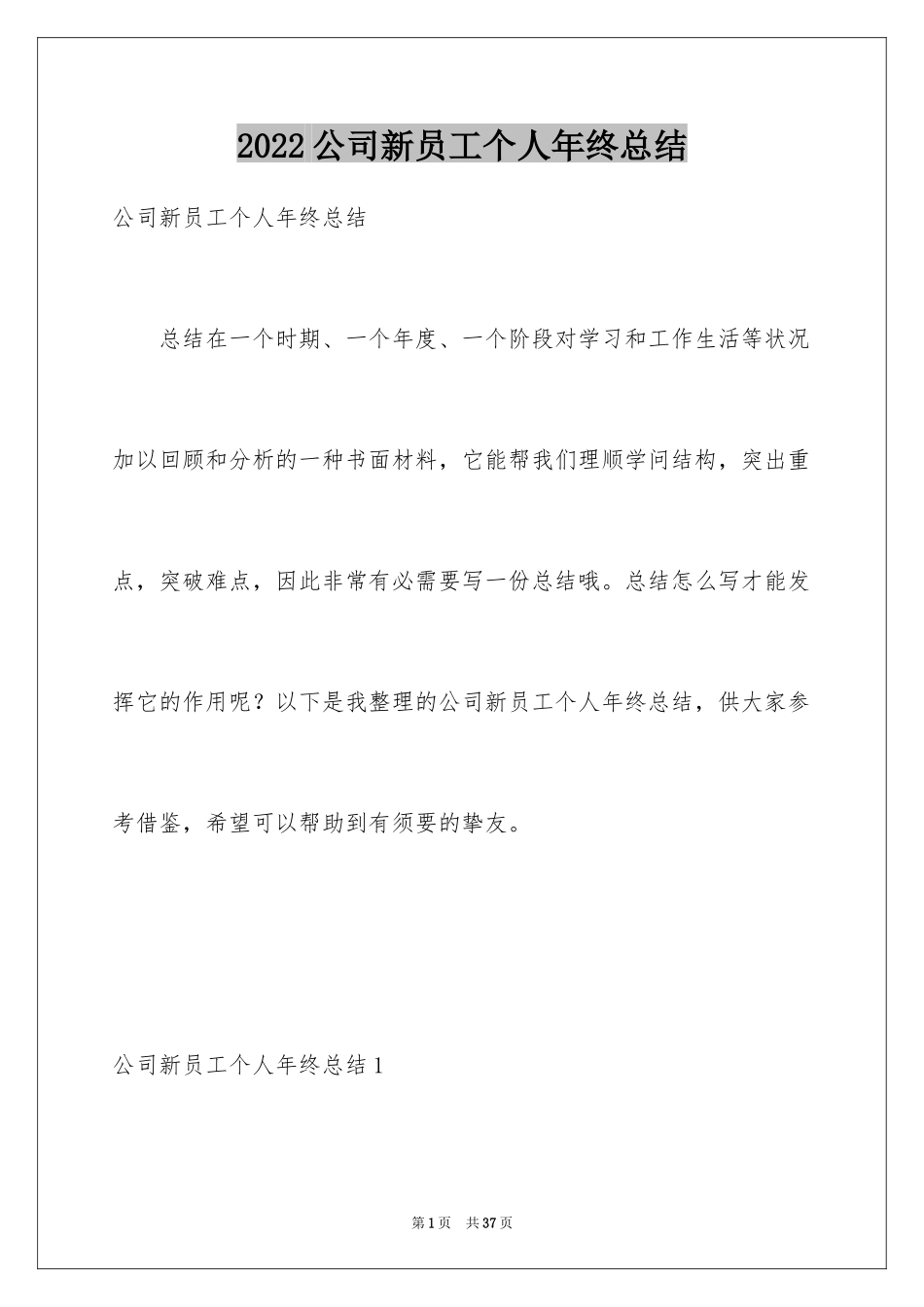 2024公司新员工个人年终总结_1_第1页
