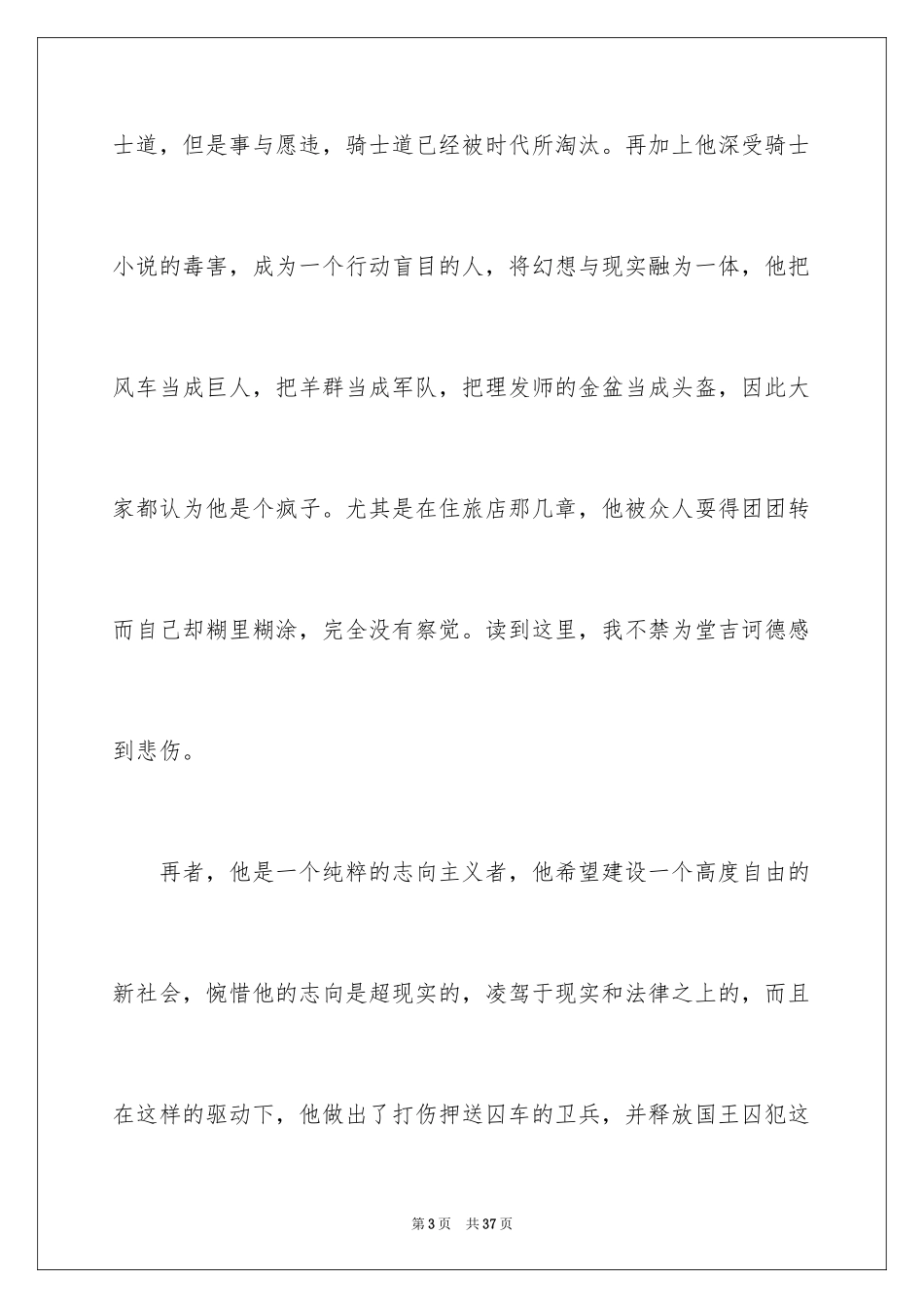 2024堂吉诃德读后感_2_第3页