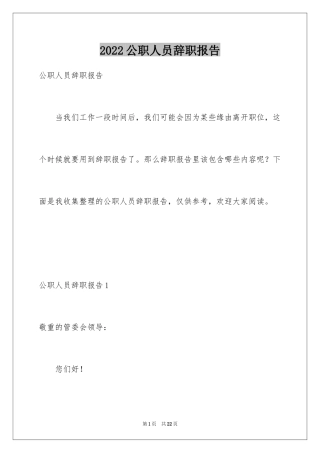 2024公职人员辞职报告_1