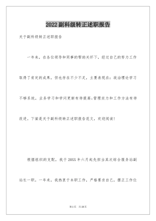 2024副科级转正述职报告