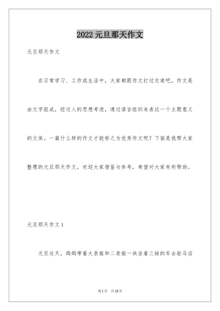 2024元旦那天作文