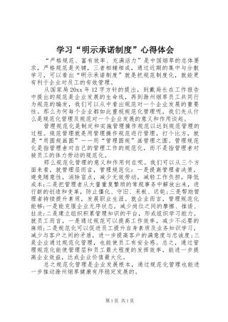 学习“明示承诺制度”心得体会