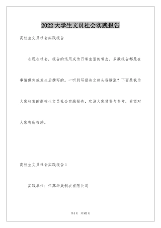 2024大学生文员社会实践报告