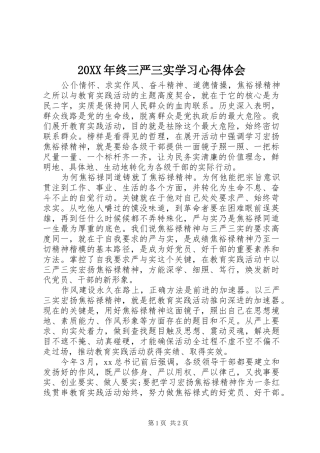 20XX年终三严三实学习心得体会 (2)