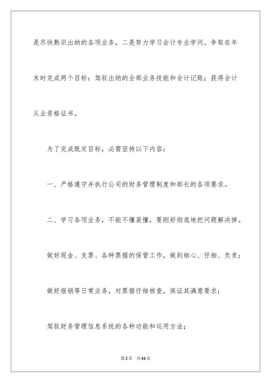 2024出纳工作计划_155_第2页