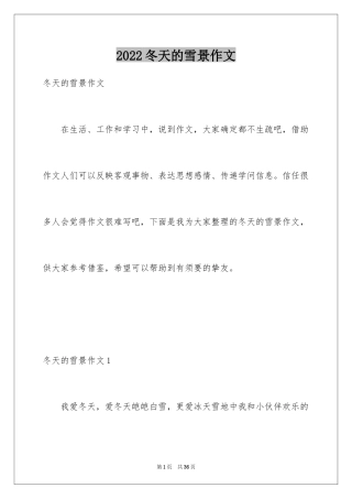 2024冬天的雪景作文_7