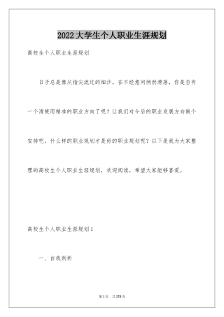 2024大学生个人职业生涯规划